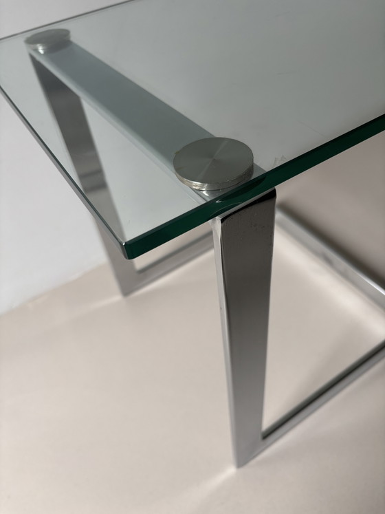 Image 1 of Postmodern “Gebra” Floating Glass Side Table German