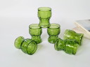 Set di 6 bicchieri vintage verdi italiani |Fidenza Vetraria Bormioli | 1970 Midcentury Barware