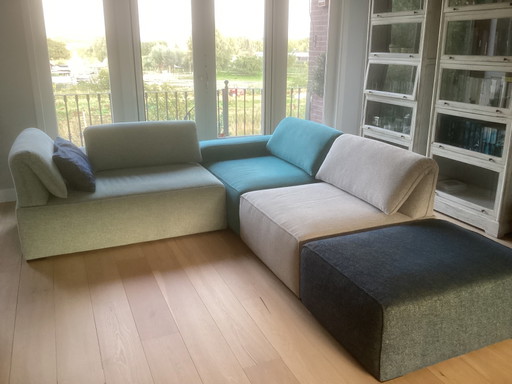 Mooie Montèl Flex Hoekbank – Zeer Goede Staat – Protexx Behandeld – Montel, modulaire banken, Wood, Textile (photo 2 of 10)