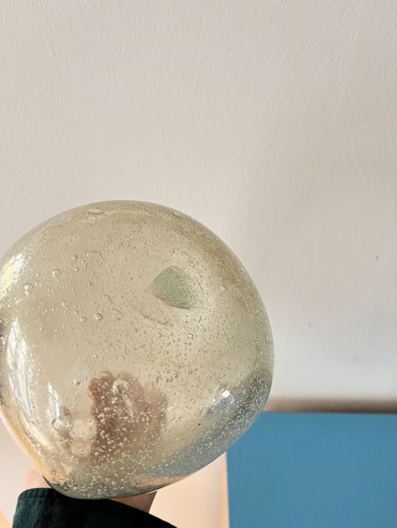 Image 1 of Vintage Bubble Glass Vase – Mid-Century Modern Artisan Hand-Blown Design