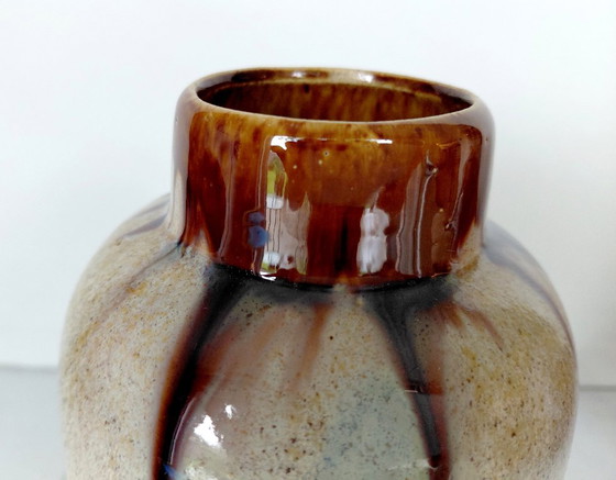 Vintage Art Déco Druipglazuur Vaas, Thulin België Model 90-2 – Thulin Faiencerie, Vazen, Ceramic (photo 5 of 10)