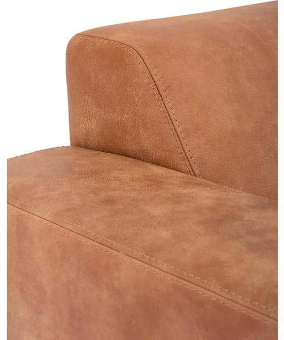 Image 1 of Goossens Bank Mountain Alp cognac, leather, 3-seater, urban industrial