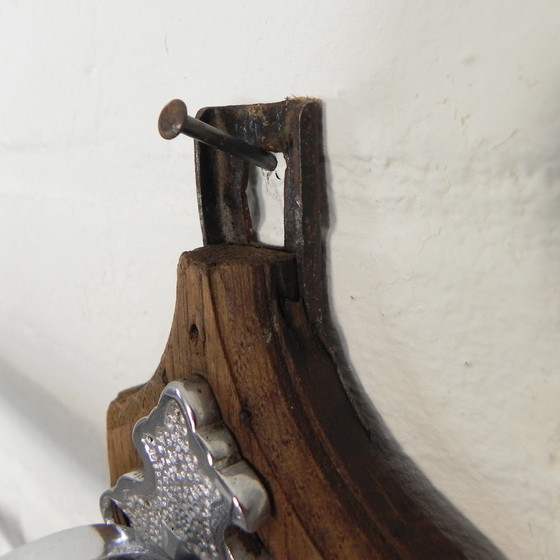 Image 1 of Chrome Art Deco Wall Coat Rack With 6 Hooks, 1930s