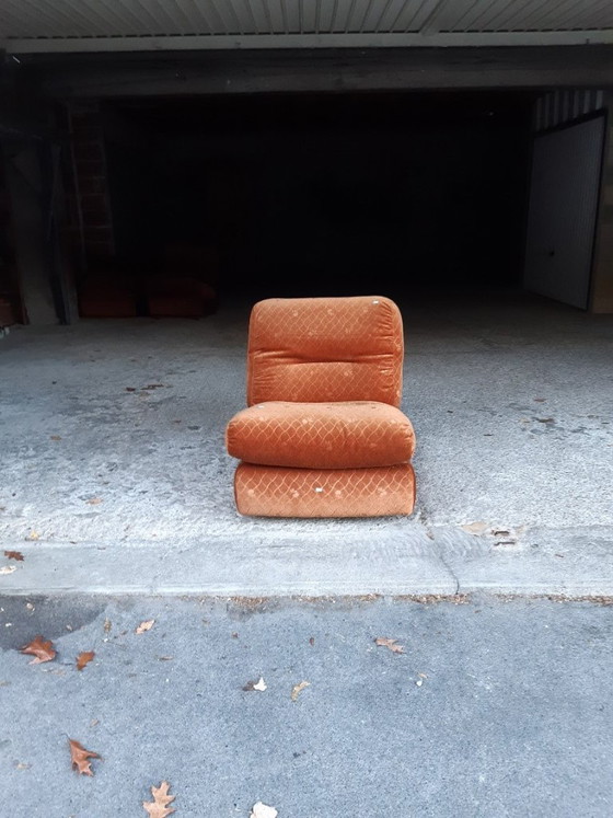 Image 1 of 1/7 Chauffeuse Orange Ligne Roset Pr M. Ducaroy Mod. Albany, Design Ép. Vintage