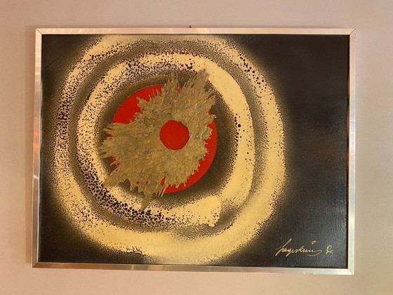 Image 1 of Abstraktes Werk aus den 1970er Jahren von Sage Vernis alias Gino Falzon