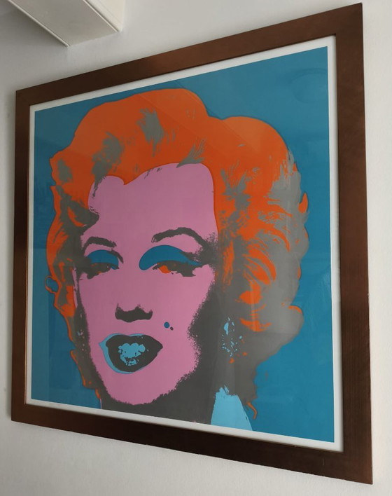 Image 1 of Andy Warhol, Marilyn Monroe (Sunday B. Morning, troisième édition européenne), variante bleu clair – Encadrée, excellent état