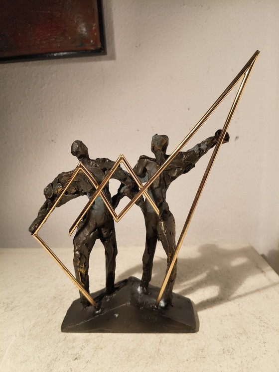 Image 1 of Modernist expressive bronze sculpture by Bernadette Leijdekkers
