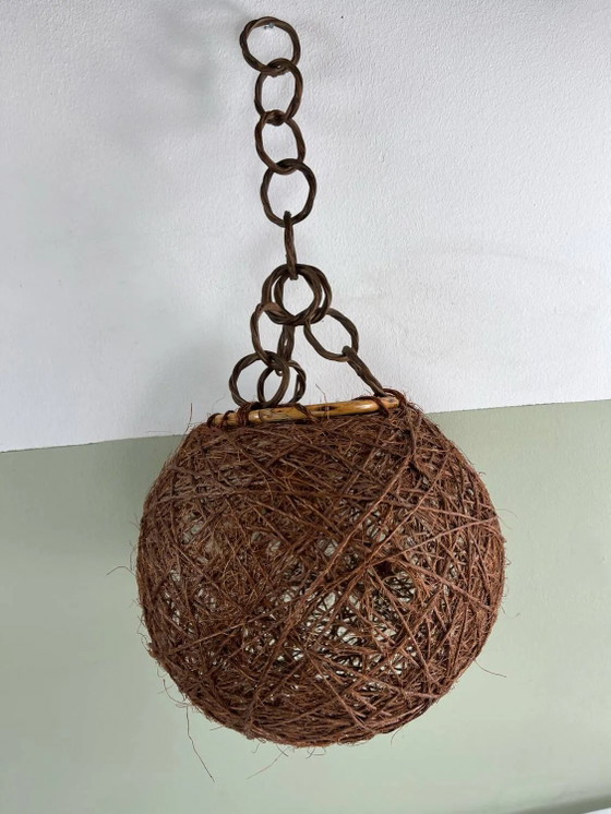 Vintage ball pendant light – Pendant lamps, Wicker, Rattan (photo 2 of 6)