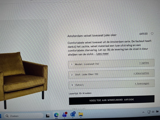 Image 1 of Sissy-boy velluto Loveseat okergeel 