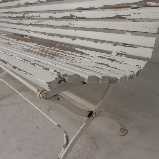 Tuinbank, Lattenbank, Inklapbaar 2 Meter Lang, Jaren 30 – 3-5 zitsbanken, Wood, Iron (photo 26 of 30)