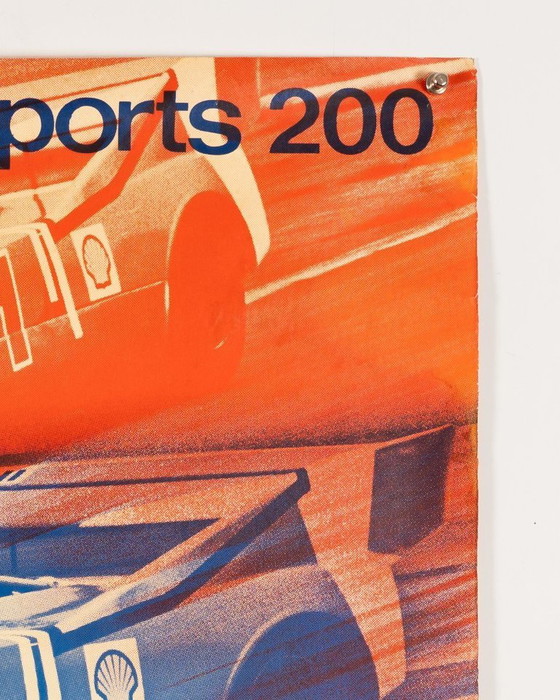 Image 1 of Porsche Silverstone Interserie 1972 – Originele vintage Porsche poster van Atelier Strenger – Mid-Century Modern – 102x76 cm