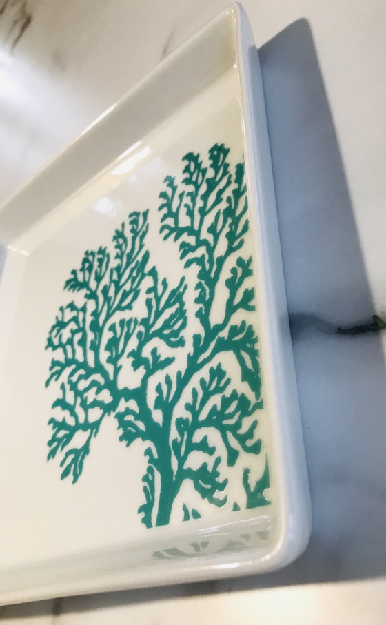 Image 1 of Très joli Vide Poche Céramique Décor Corail 