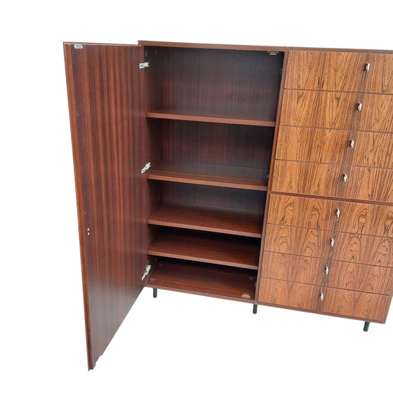 Image 1 of Cassettiera d'epoca in palissandro, mobile contenitore