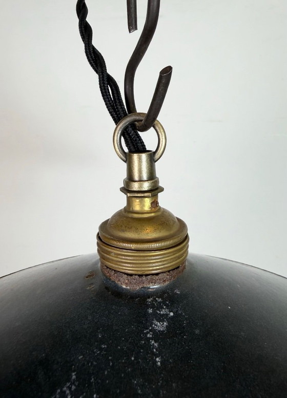 Image 1 of Industrielle schwarze Emaille-Lampe, 1930er Jahre