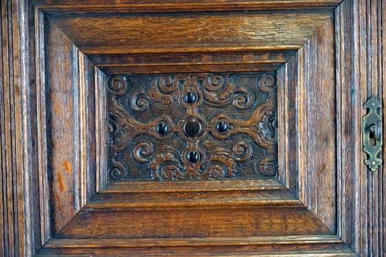 Image 1 of 17th century Dutch pilaster cabinet.