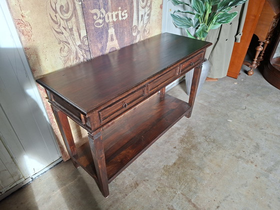 Image 1 of Colonial teak side table, console table, and console, 120x45cm, 77cm high.