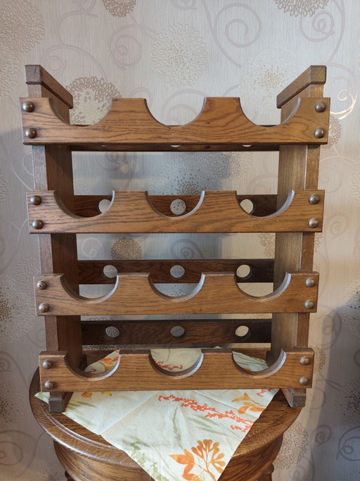 Vintage Brutalist Wine Rack