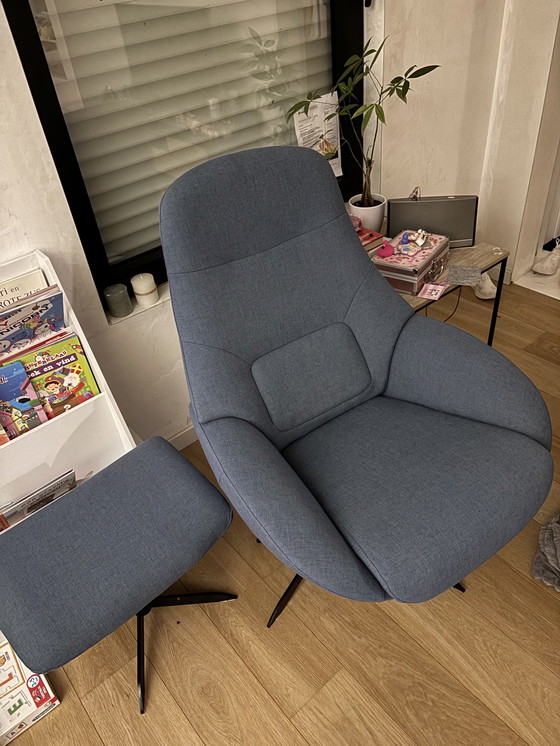 Image 1 of Bolia saga + poef blauw