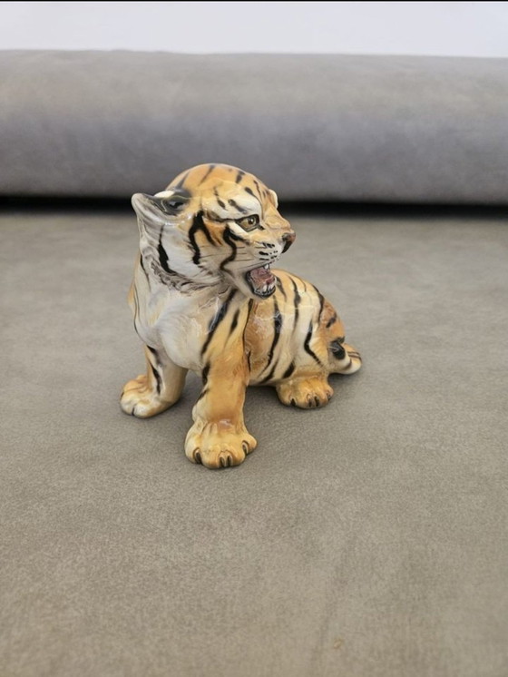 Image 1 of Tiger figurine porcelain by Ronzan Italy ~1950