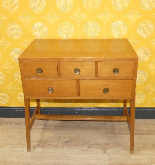 Commode Armoire à tiroirs Armoire à couture années 60 mid Century Meubles d'entrée 60s Armoire rétro vintage Boîte à couture tir