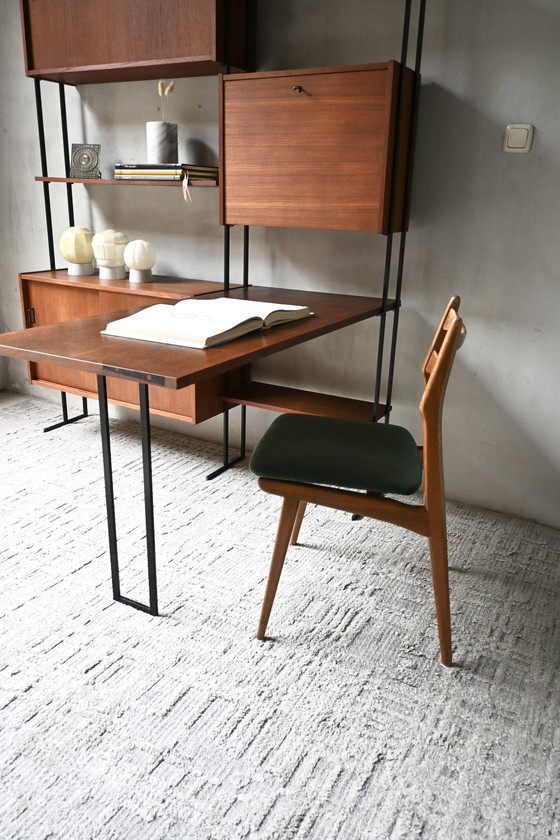 Wandsysteem Modulair Van Omnia Hilker Jaren 60 Vintage – Wandkast, Wood, Metal (photo 10 of 15)