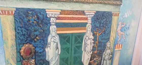 Image 1 of Unique and Exclusive Material Mosaic Painting with Relief "The Treasure of Sifnos" (1993)