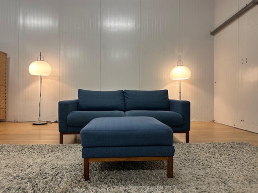 New condition Bolia Sofa + Hocker Blue | Scandinavian Design