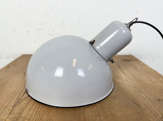 Image 1 of Suspension industrielle en émail gris, années 1960