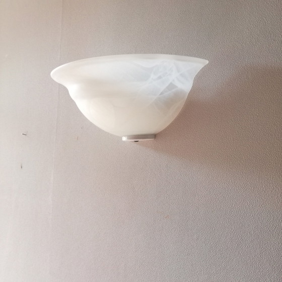 Image 1 of Milky Glass Half Bell Wall Sconce