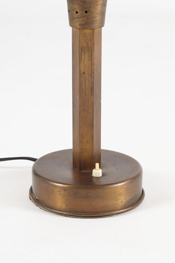 Image 1 of Art Deco/ Bauhaus mushroom tafellamp messing 