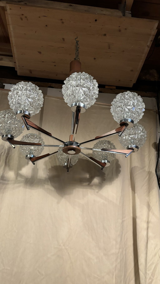 Scandinavische Sputnik-stijl kroonluchter della metà del secolo