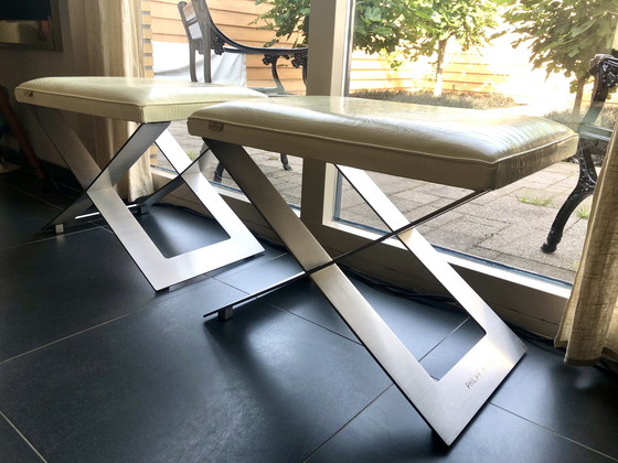 Image 1 of Philipp Plein Jet Set Ottoman Hocker Kruk Croco Leder