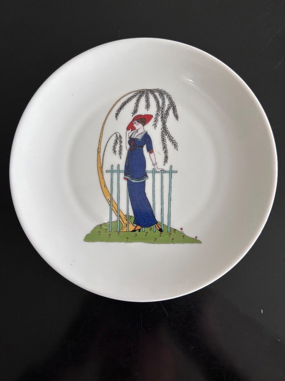 4 Porseleinen Borden in Art Deco Stijl, Deshouliéres Creatie – deshoulieres, Servies, Porcelain (photo 2 of 7)