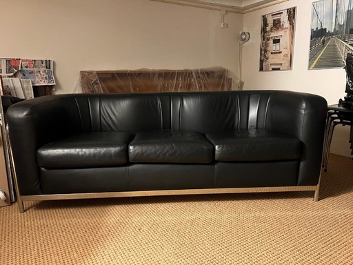 Three-Seater Sofa Onda by Zanotta Black Leather