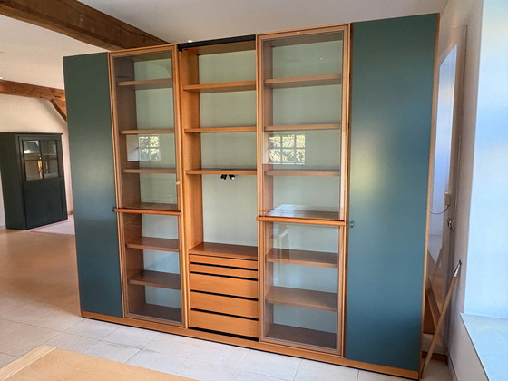 Image 1 of Mobile espositivo e portaoggetti bifacciale - Modernismo italiano in legno e lacca