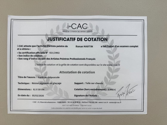 Image 1 of Abstract painting Ronan Martin Forêt au crépuscule