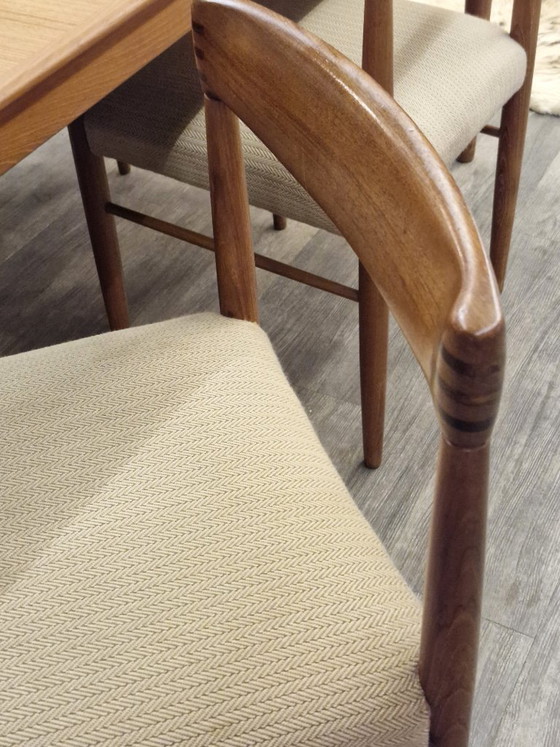 Sedie da pranzo Bramin design danese - set 5 pezzi, Tessile, Beige (foto 12 di 13)