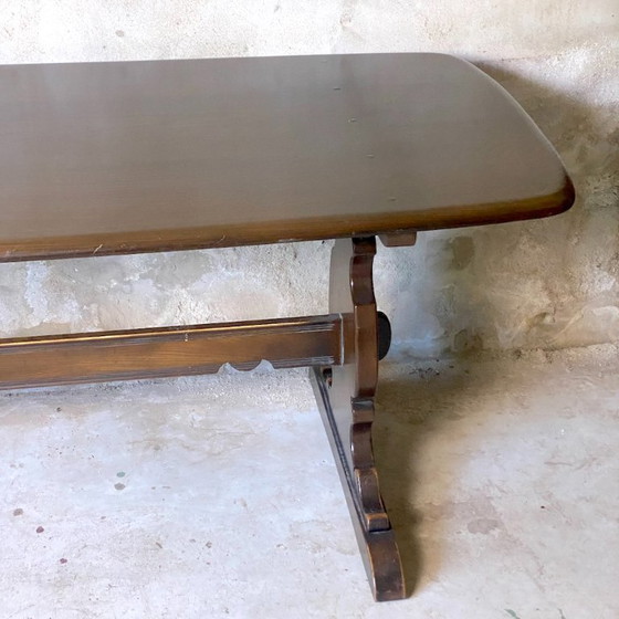 Image 1 of Rustic vintage 1960s solid elm table