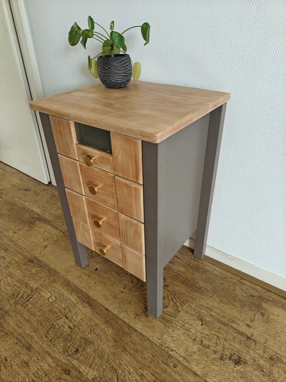 Cómoda de roble con tiradores de latón – Wood, Brass (photo 3 of 6)