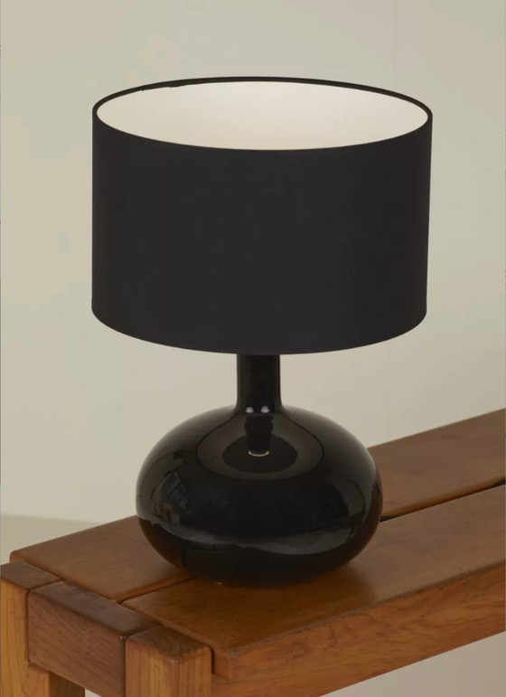 Image 1 of Black glass lamp base with dimmer, Ikea Ljusås Ysby by Anne Nilsson, 2009