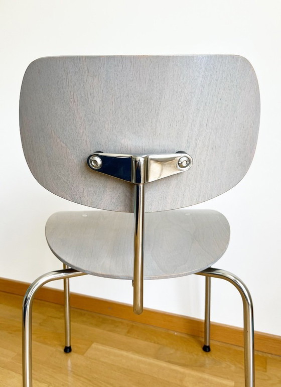 Image 1 of Pair of Original Egon Eiermann SE68 Chairs by Wilde + Spieth – Vintage Stackable Dining Chairs, Grey Mid Century German Design
