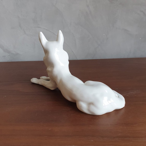 Image 1 of Cane da pastore in porcellana vintage di Hollohaza dall'Ungheria, anni '60