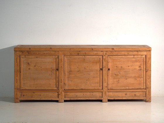 Antique wooden sideboard with three doors (c.1920) (photo 25 of 40)