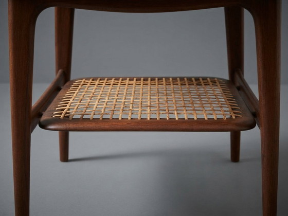 Louis Van Teeffelen Wébé Table d'appoint Ella – Teck Et Rotin, Années 60 – Tables d'appoint, Wood (photo 5 of 6)