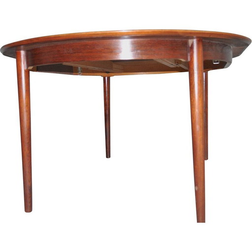 Mesa de comedor danesa de palisandro de mediados de siglo