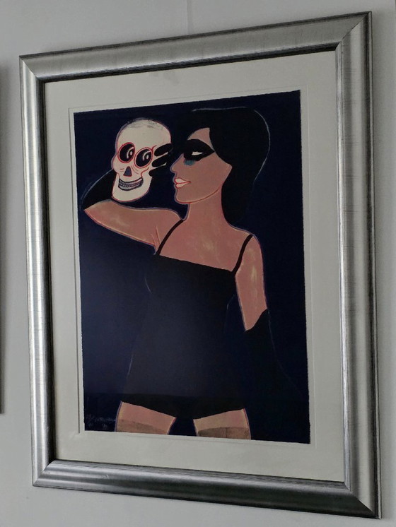 Image 1 of Corneille - Femme et crâne - Signé - 1979 - 23/90
