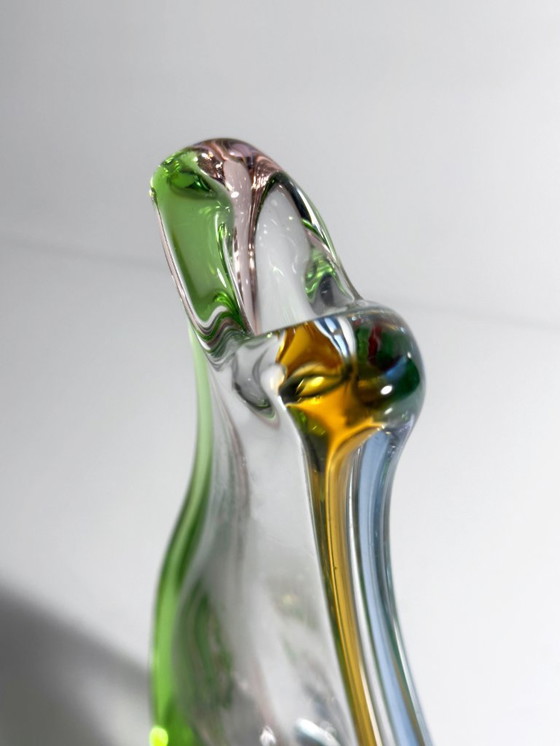 Image 1 of Bohemian glass vase František Zemek model Rhapsody Sklo Union Swirl 50s Mid Century CZ