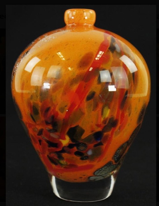 Image 1 of Signed Ada Loumani Expressive Studio Glass Vase (1998)