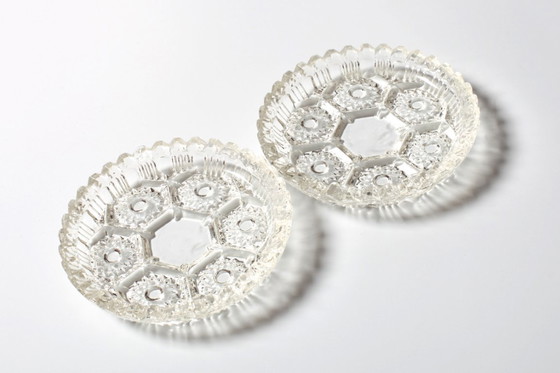 Image 1 of Sieradendoos van geperst glas uit het midden van de 20e eeuw / Geometrische bonbonpot