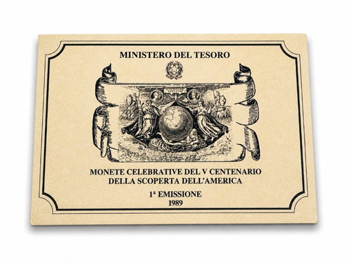 Dittico Monete in argento 1989 Cristoforo Colombo